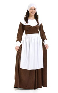 Brown Pilgrim Woman Costume Thanksgiving