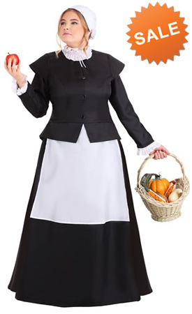 1X 2X Full Figure Pilgrim Dress for Women