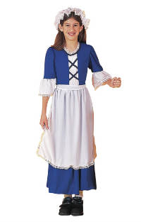 Economy Blue Colonial Girl Costume